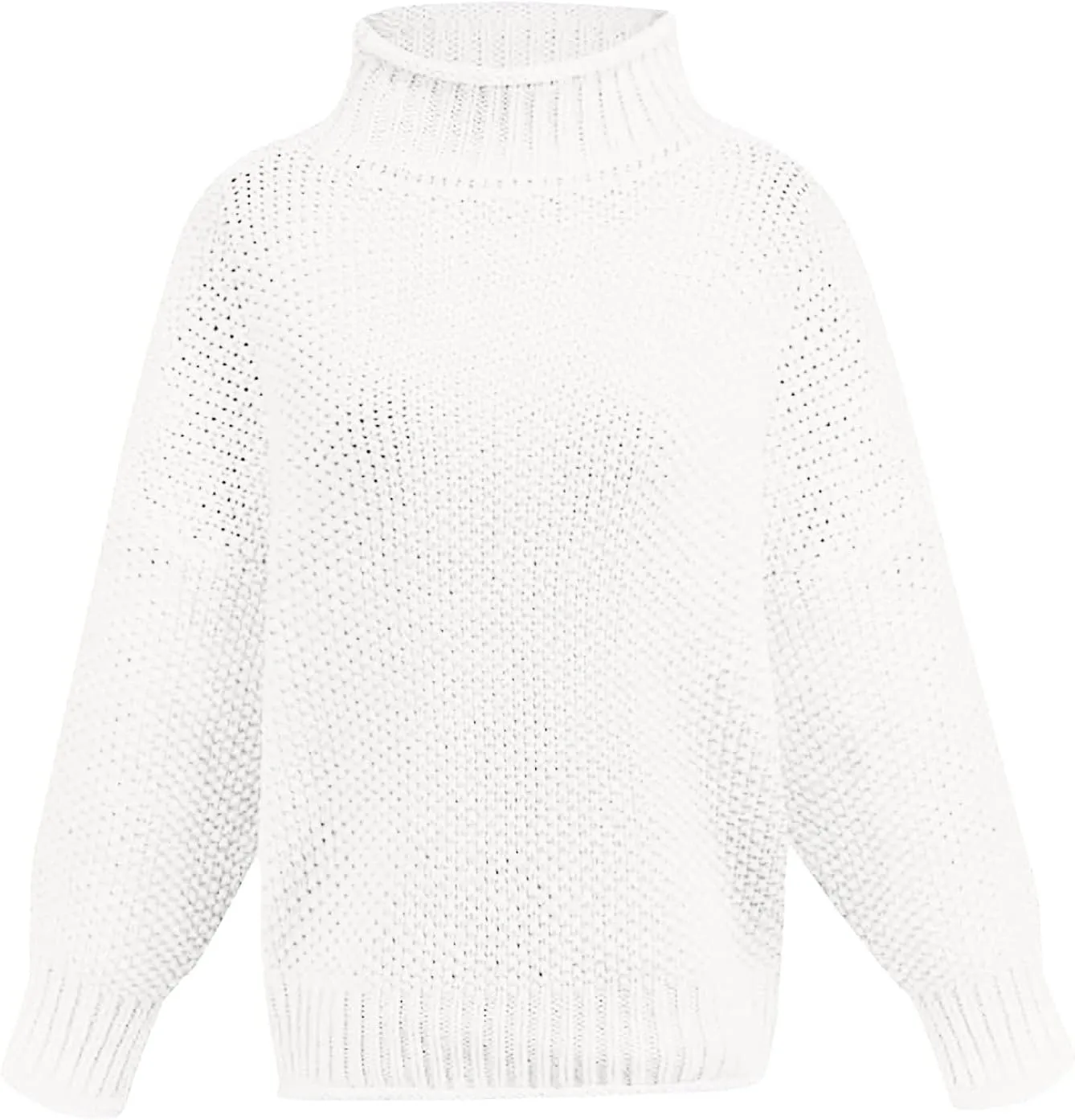 Womens Turtleneck Sweaters Long Sleeve Oversized Fuzzy Knit Chunky Warm Pullover Drop Shoulder Mock Neck Jumper 2023