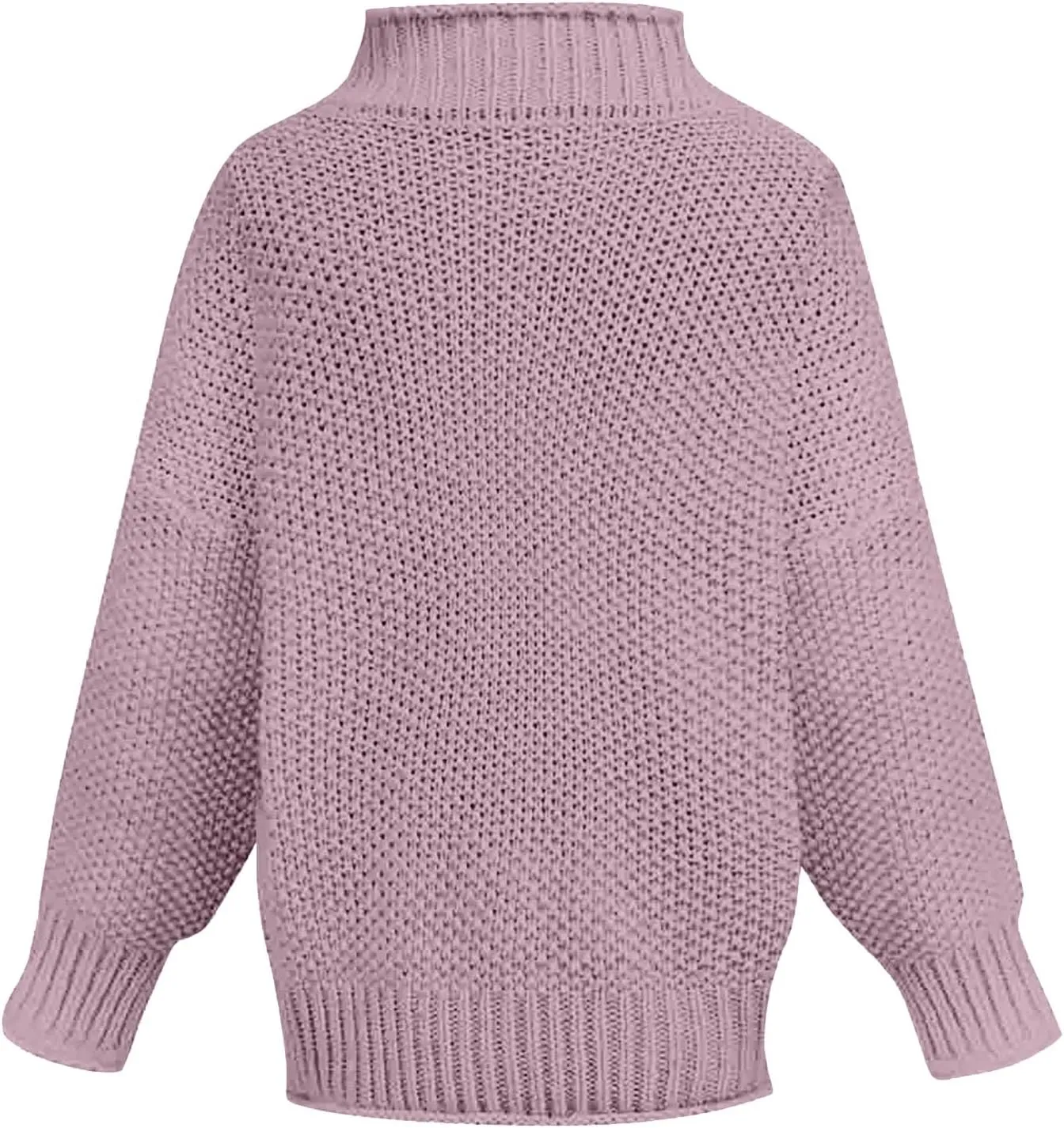 Womens Turtleneck Sweaters Long Sleeve Oversized Fuzzy Knit Chunky Warm Pullover Drop Shoulder Mock Neck Jumper 2023