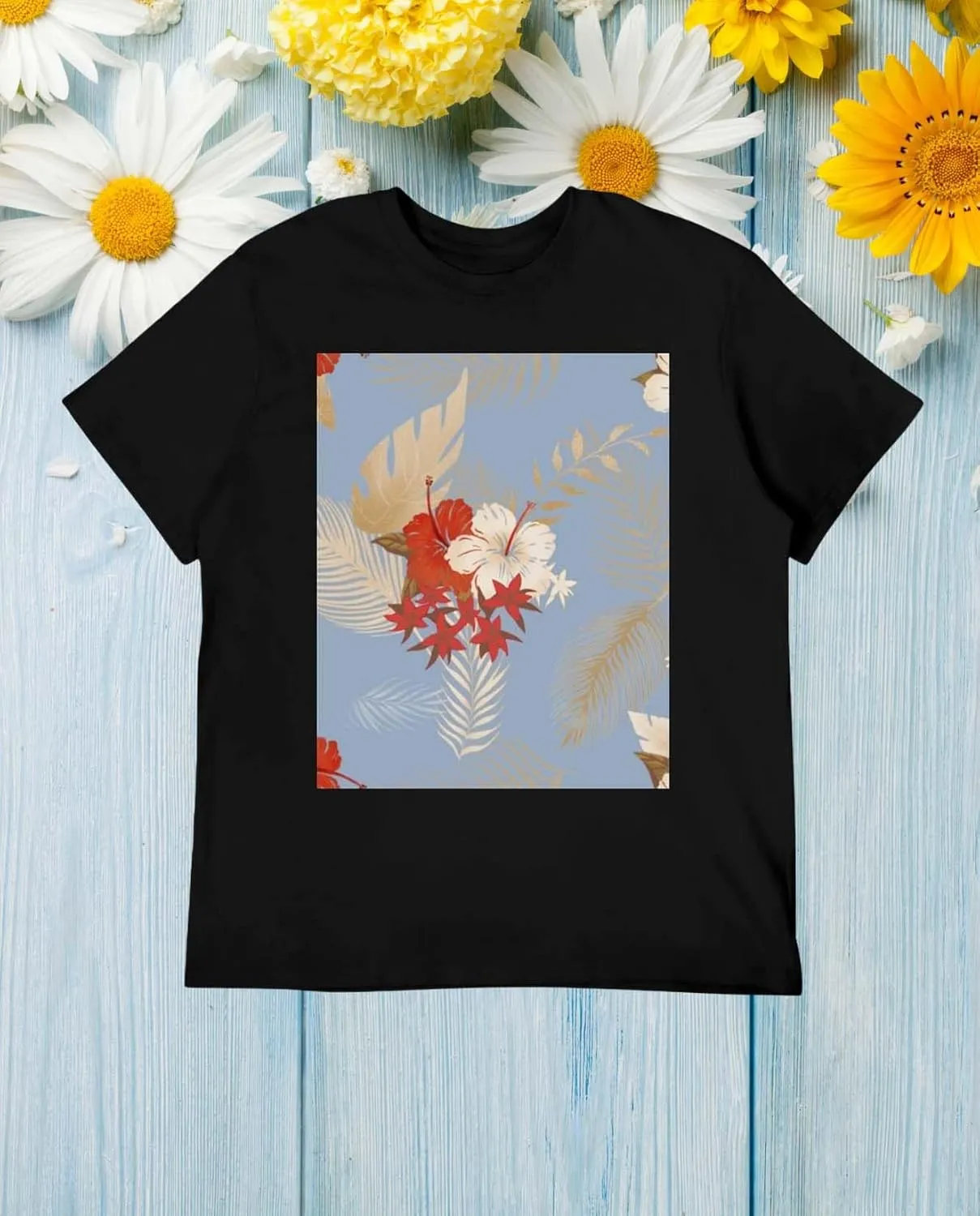 Womens Vintage Graphic T Shirts Boho Floral Wildflower Plant Cotton Casual Loose Tops Summer Vacation Classic Shirt