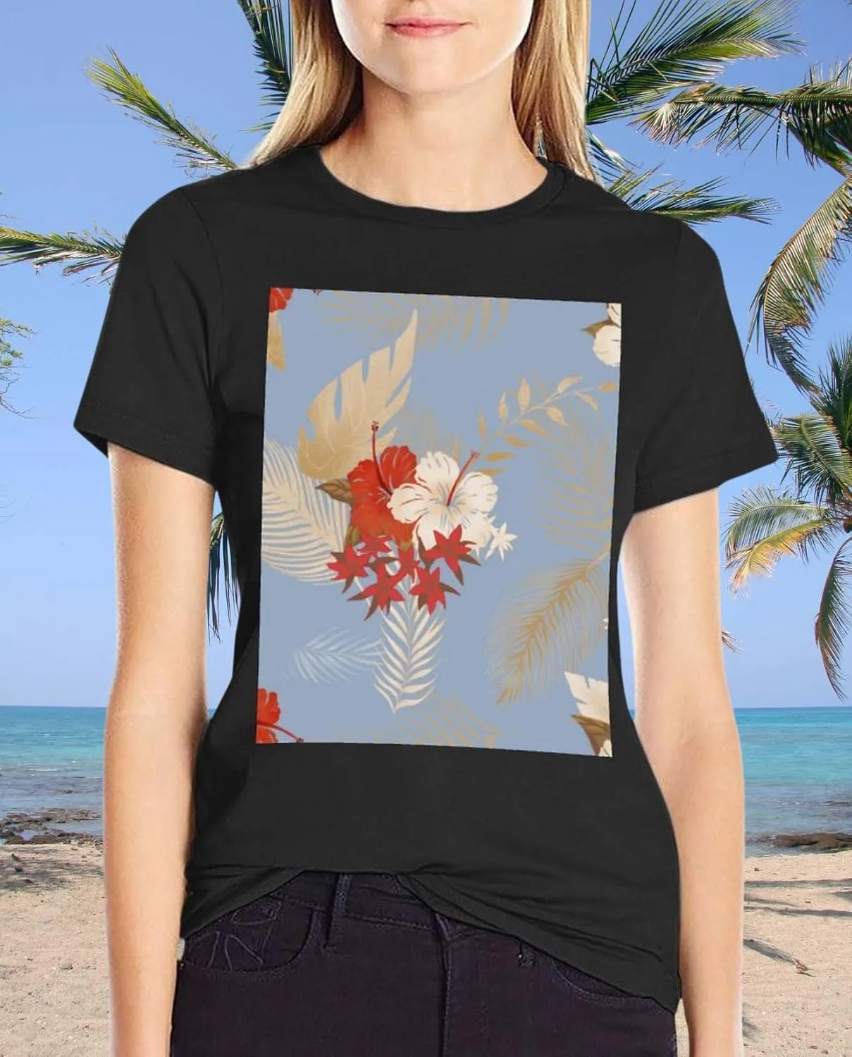 Womens Vintage Graphic T Shirts Boho Floral Wildflower Plant Cotton Casual Loose Tops Summer Vacation Classic Shirt