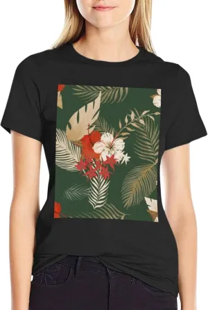 Womens Vintage Graphic T Shirts Boho Floral Wildflower Plant Cotton Casual Loose Tops Summer Vacation Classic Shirt