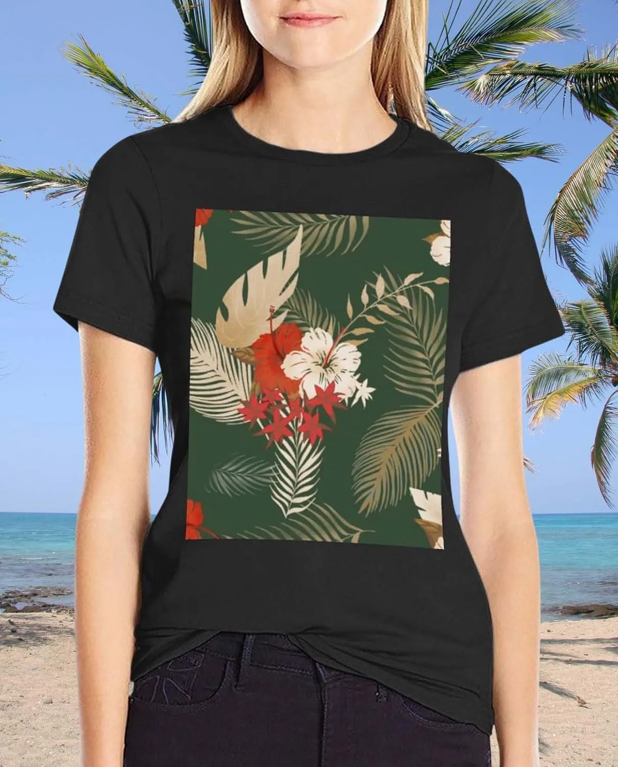Womens Vintage Graphic T Shirts Boho Floral Wildflower Plant Cotton Casual Loose Tops Summer Vacation Classic Shirt