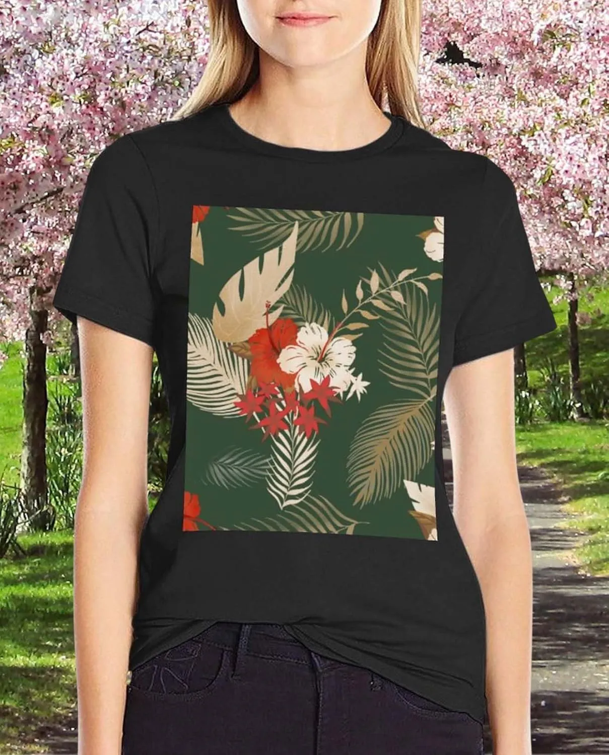 Womens Vintage Graphic T Shirts Boho Floral Wildflower Plant Cotton Casual Loose Tops Summer Vacation Classic Shirt