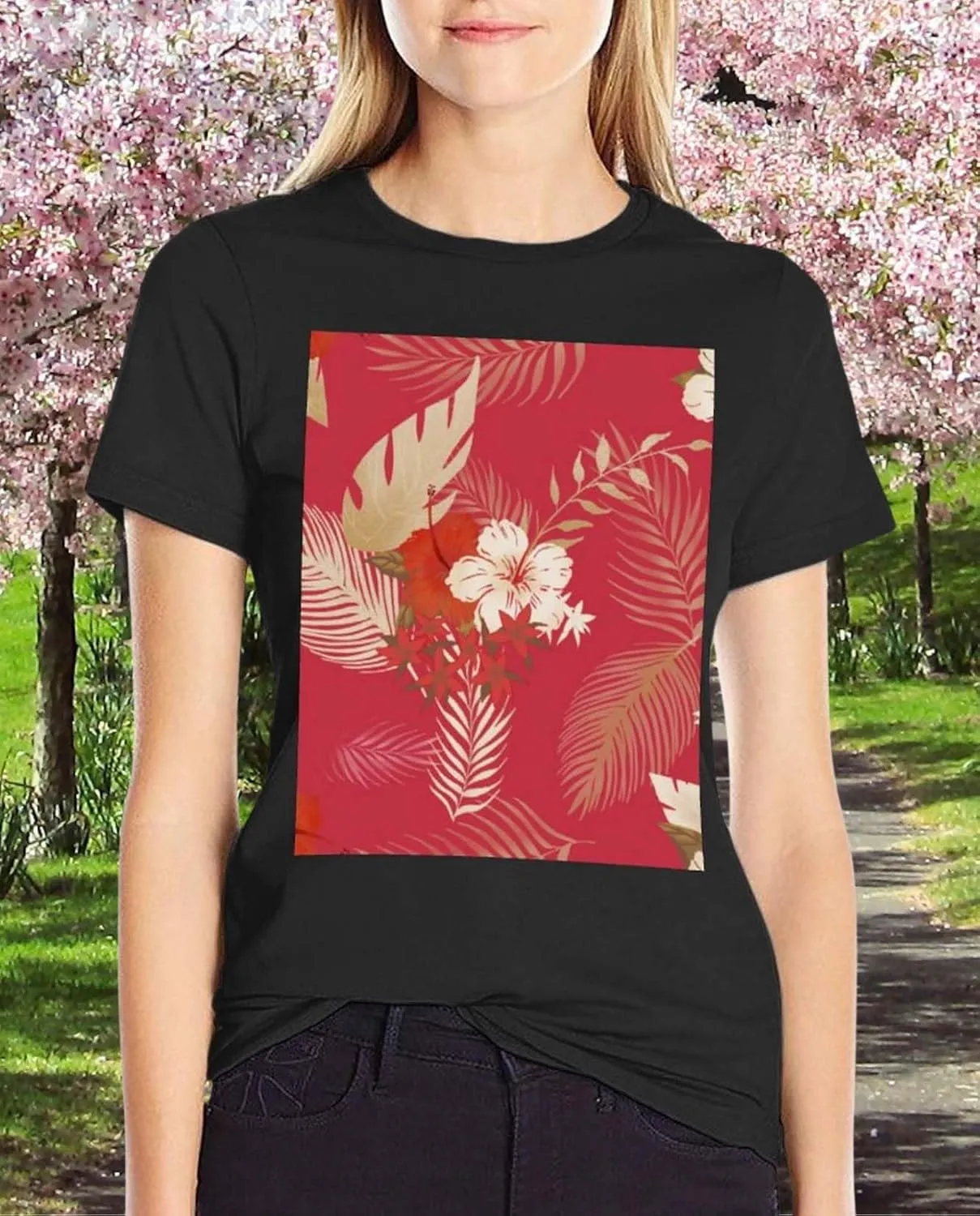 Womens Vintage Graphic T Shirts Boho Floral Wildflower Plant Cotton Casual Loose Tops Summer Vacation Classic Shirt