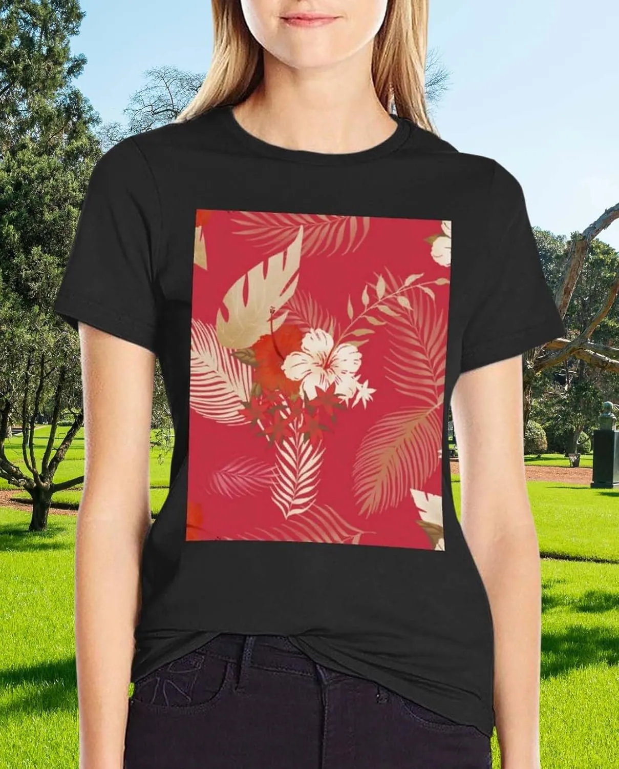Womens Vintage Graphic T Shirts Boho Floral Wildflower Plant Cotton Casual Loose Tops Summer Vacation Classic Shirt