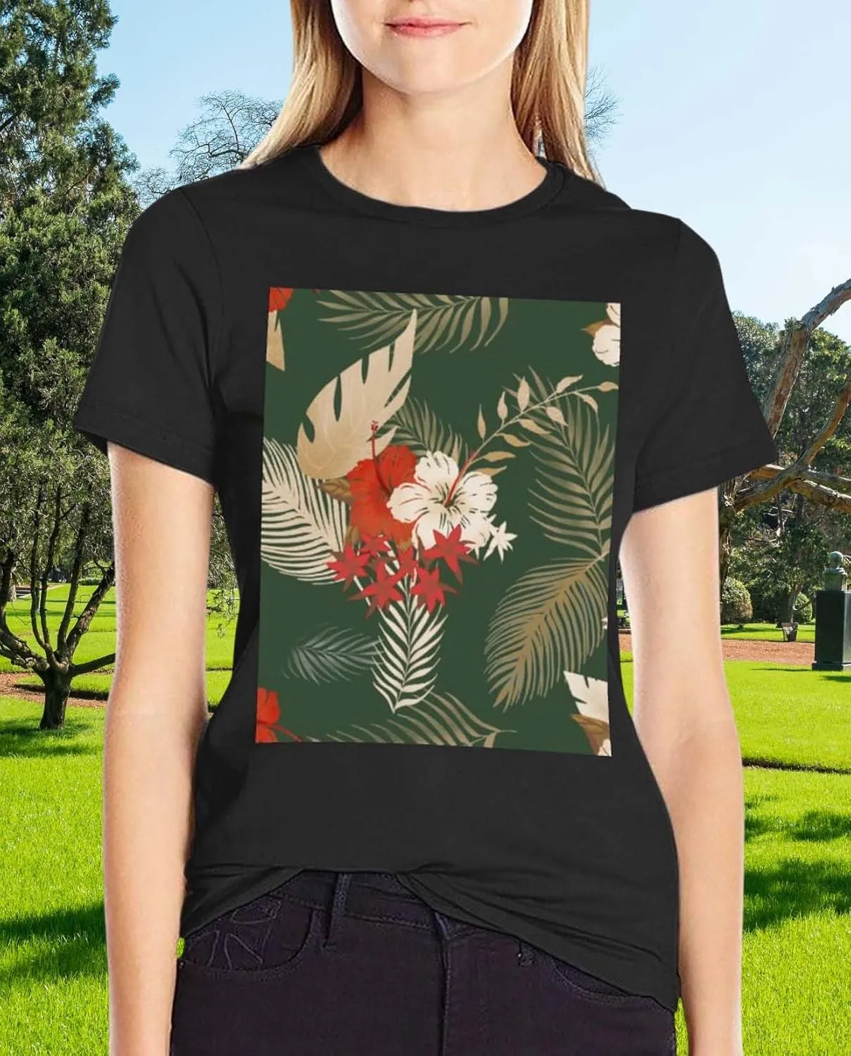Womens Vintage Graphic T Shirts Boho Floral Wildflower Plant Cotton Casual Loose Tops Summer Vacation Classic Shirt
