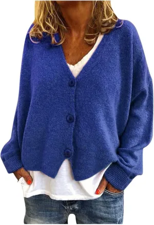 Women's Vintage Preppy Cable Knit Cardigan Sweather Casual Plain Artistic Aesthetic Oversized Crop Jacket Tops Clothes