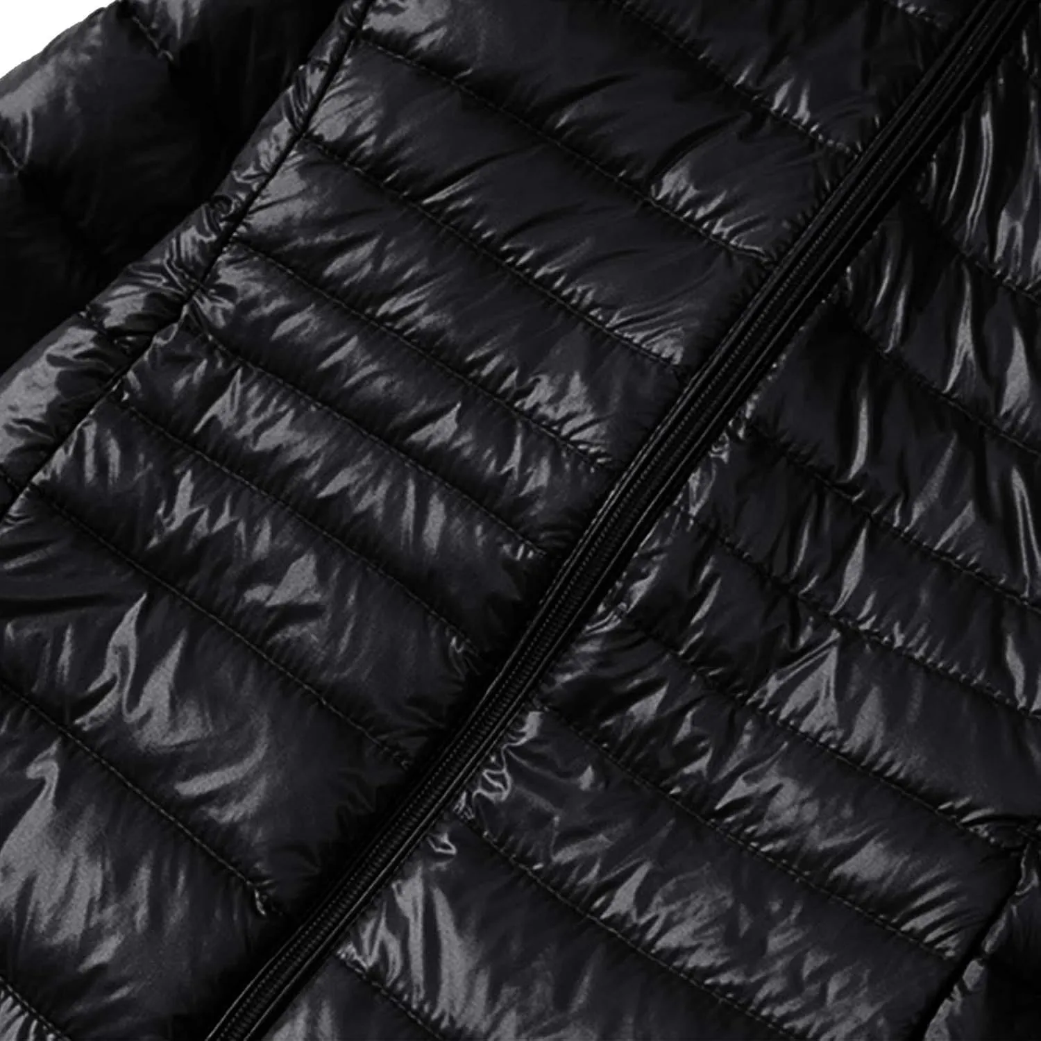 Women's Warm Winter Glossy Down Jacket Ultralight Long Down Outerwear Puffer Jacket Hooded Coat Padded Full-Zip Zip-Up with