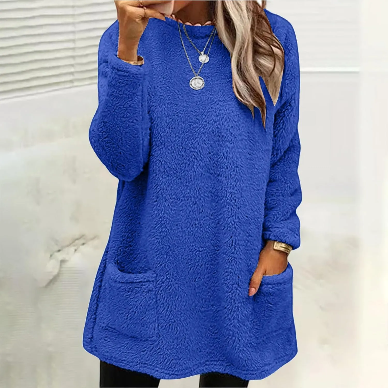 Women's Winter Coats Plus Size Sweaters Cute Clothes with Pockets Warm Sweater Tops Fall Trench Coat for Women 2024
