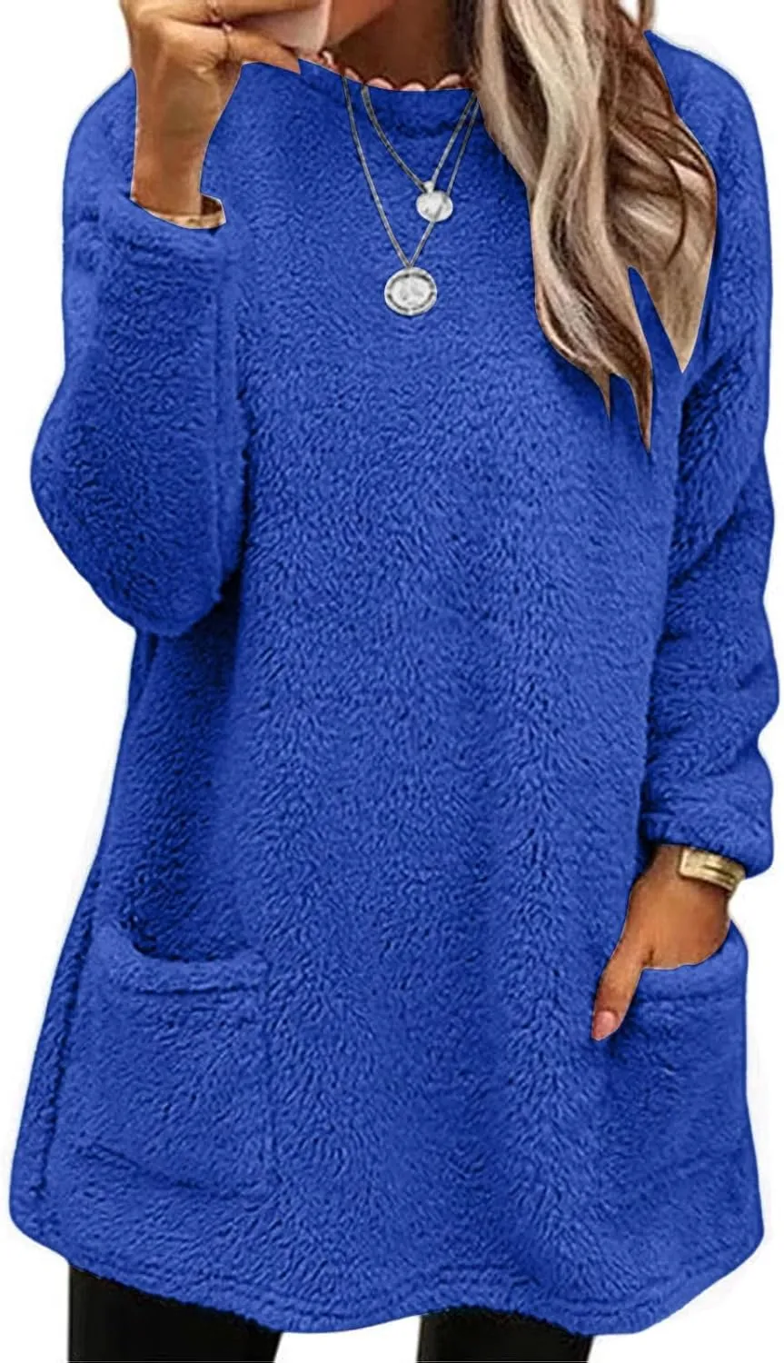 Women's Winter Coats Plus Size Sweaters Cute Clothes with Pockets Warm Sweater Tops Fall Trench Coat for Women 2024