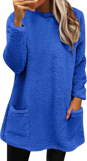 Women's Winter Coats Plus Size Sweaters Cute Clothes with Pockets Warm Sweater Tops Fall Trench Coat for Women 2024