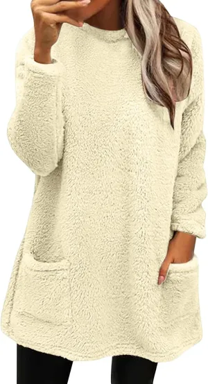 Women's Winter Coats Plus Size Sweaters Cute Clothes with Pockets Warm Sweater Tops Fall Trench Coat for Women 2024