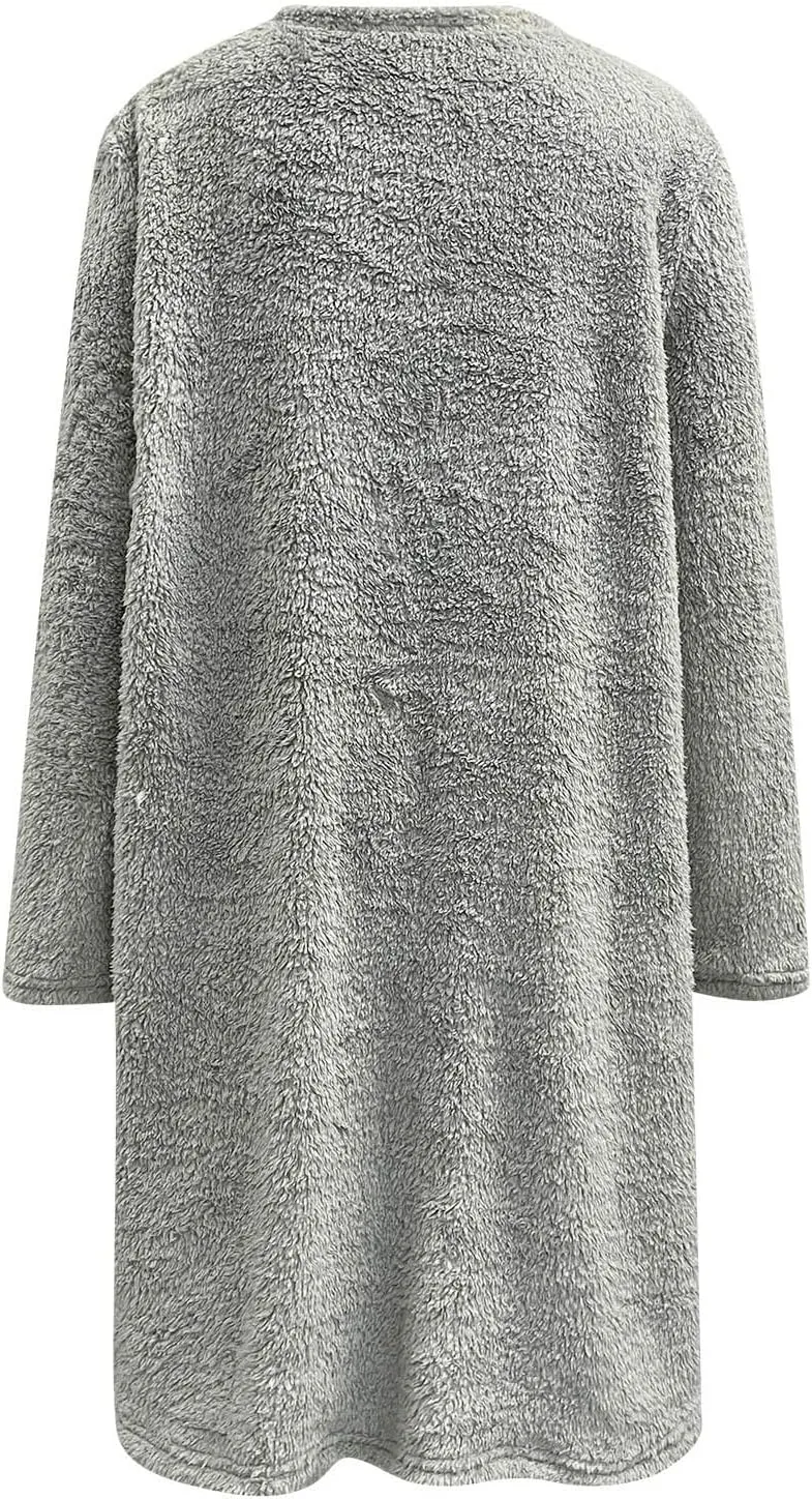 Women's Winter Coats Plus Size Sweaters Cute Tops with Pockets Warm Sweater Tops Trench Pullover Sweaters for Women