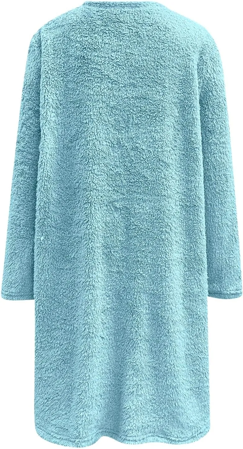 Women's Winter Coats Plus Size Sweaters Cute Tops with Pockets Warm Sweater Tops Trench Pullover Sweaters for Women
