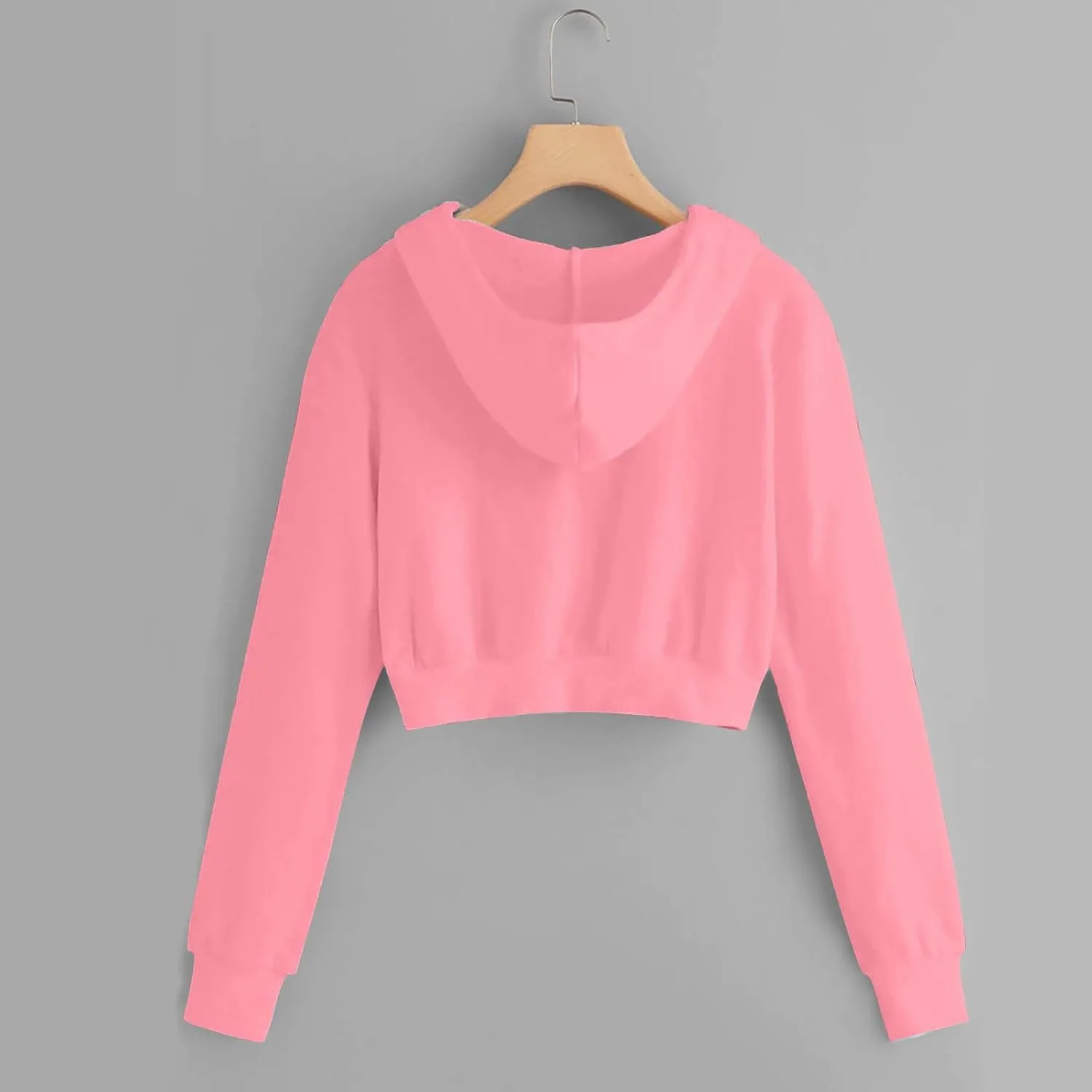 Womens Y2K Cropped Zip Up Hoodies Long Sleeve Lightweight Sweatshirts Jackets Trendy Tees Girl Clothes 2024