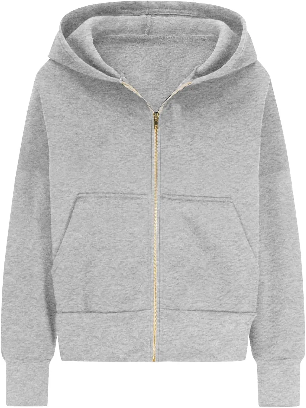 Womens Zip Up Hoodies Y2k Oversized Cropped Sweatshirt Fall Fleece Jackets Casual Comfy Cute Trendy Teen Hoodies