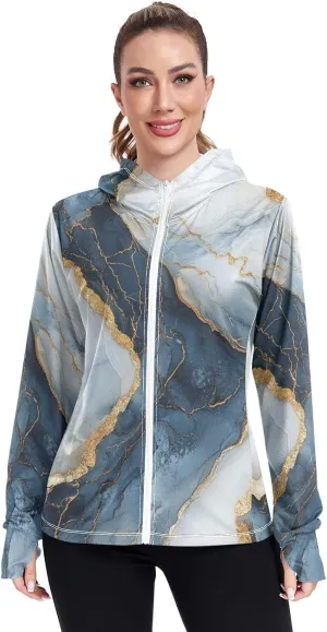 Work Hoodies For Women with Thumb Holes Athletic Shirts UPF 50  Protection Lightweight Jacket Hiking Outdoor