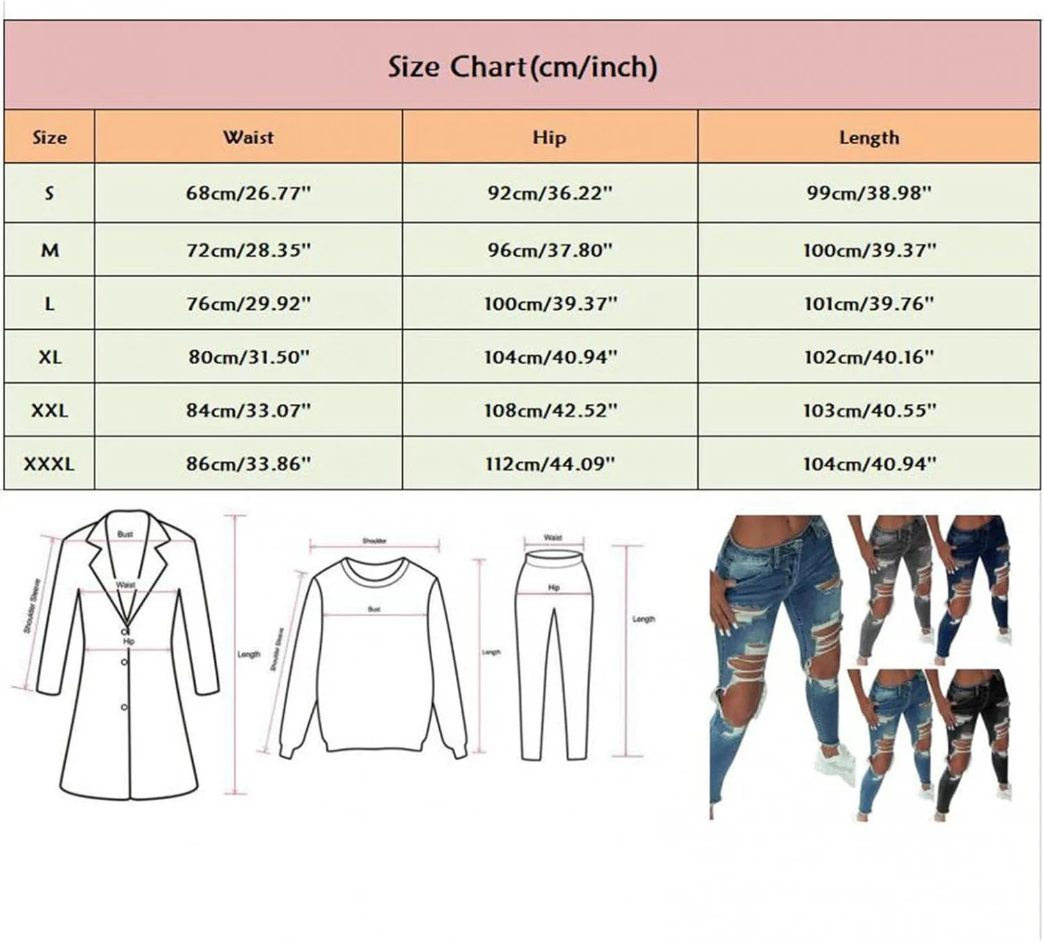 WUAI High Waisted Ripped Jeans for Women Classic Pull-On Butt Lift Stretch Distressed Ripped Skinny Jeans Denim Pencil Pants