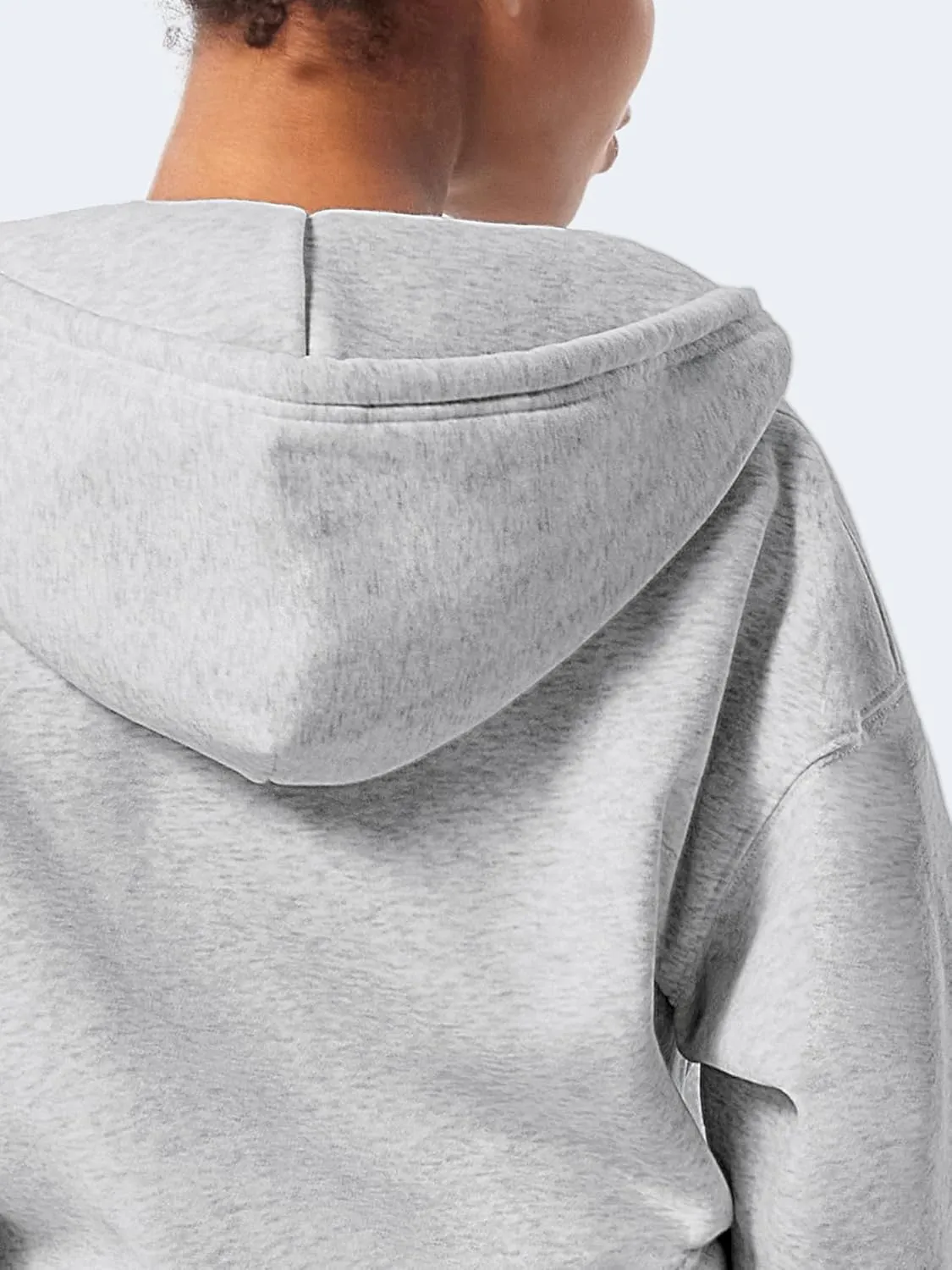 YEOREO Zip Up Hoodies for Women Fleece Pullover Cropped Crew Neck Sweatshirts Katrine Fall Winter Clothes with Pockets