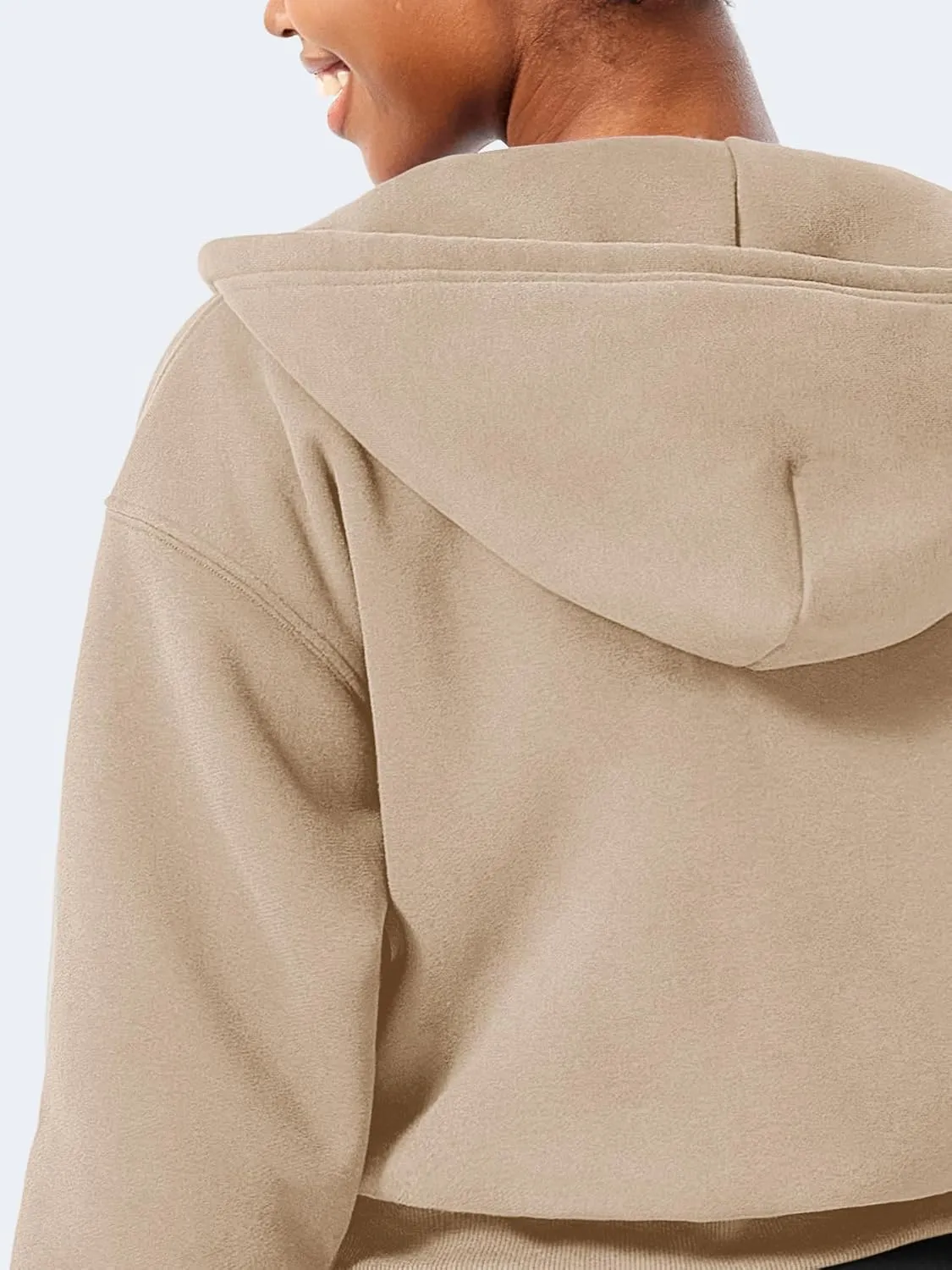 YEOREO Zip Up Hoodies for Women Fleece Pullover Cropped Crew Neck Sweatshirts Katrine Fall Winter Clothes with Pockets