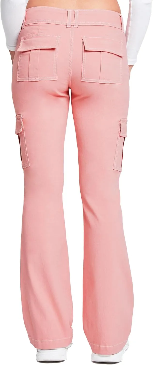 YMI Jeans Women's 2 Button Low Rise Cargo Flare Pants