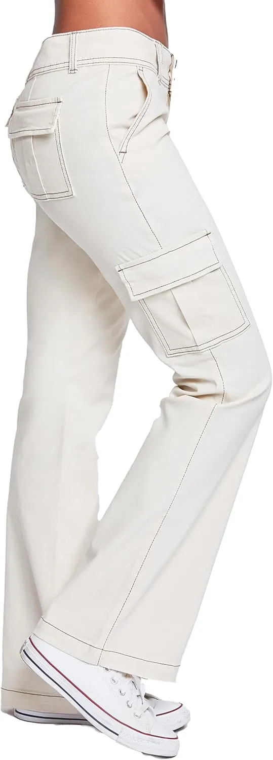 YMI Jeans Women's 2 Button Low Rise Cargo Flare Pants