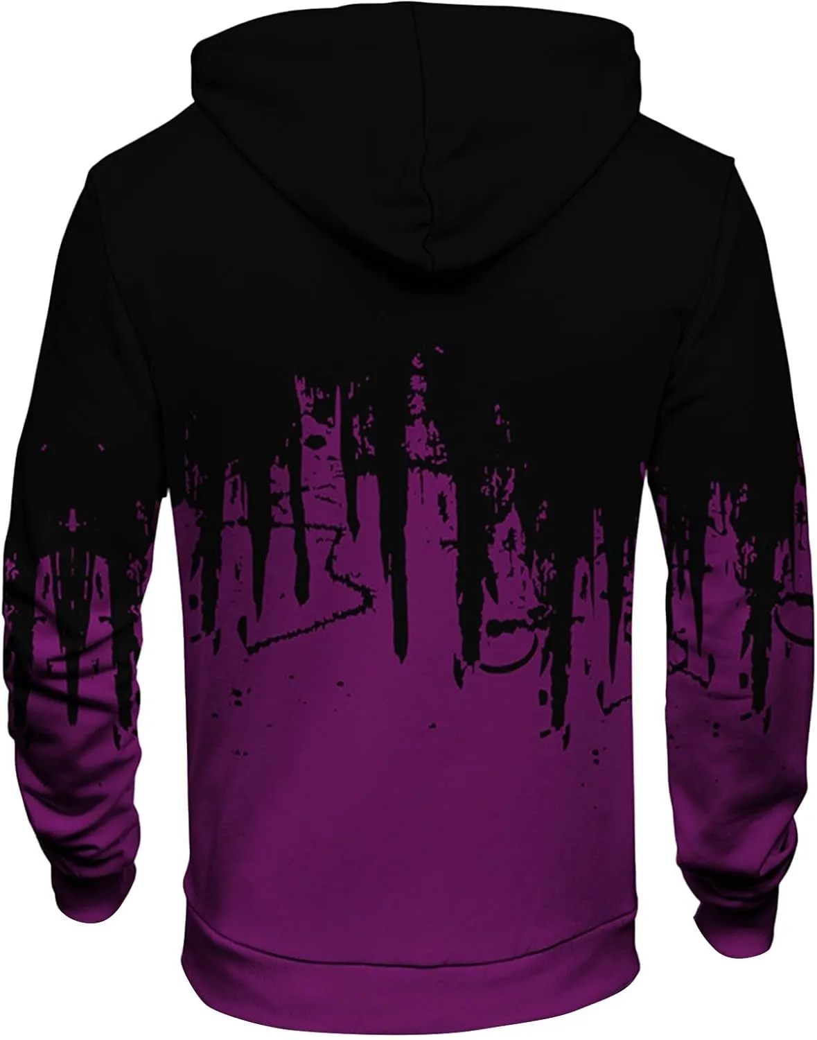 Ymosrh Mens Fleece Hoodies Men Gradient Color Pullover Long Sleeve Hooded Sweatshirt Tops Blouse Hoodies Pullover