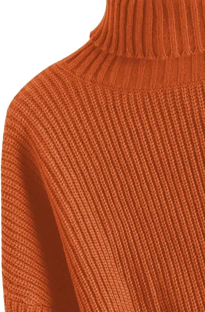ZAFUL Women's Crew Neck Long Sleeve Pullover Crop Sweater Mock Neck Lantern Sleeve Ribbed Knit Cropped Sweater