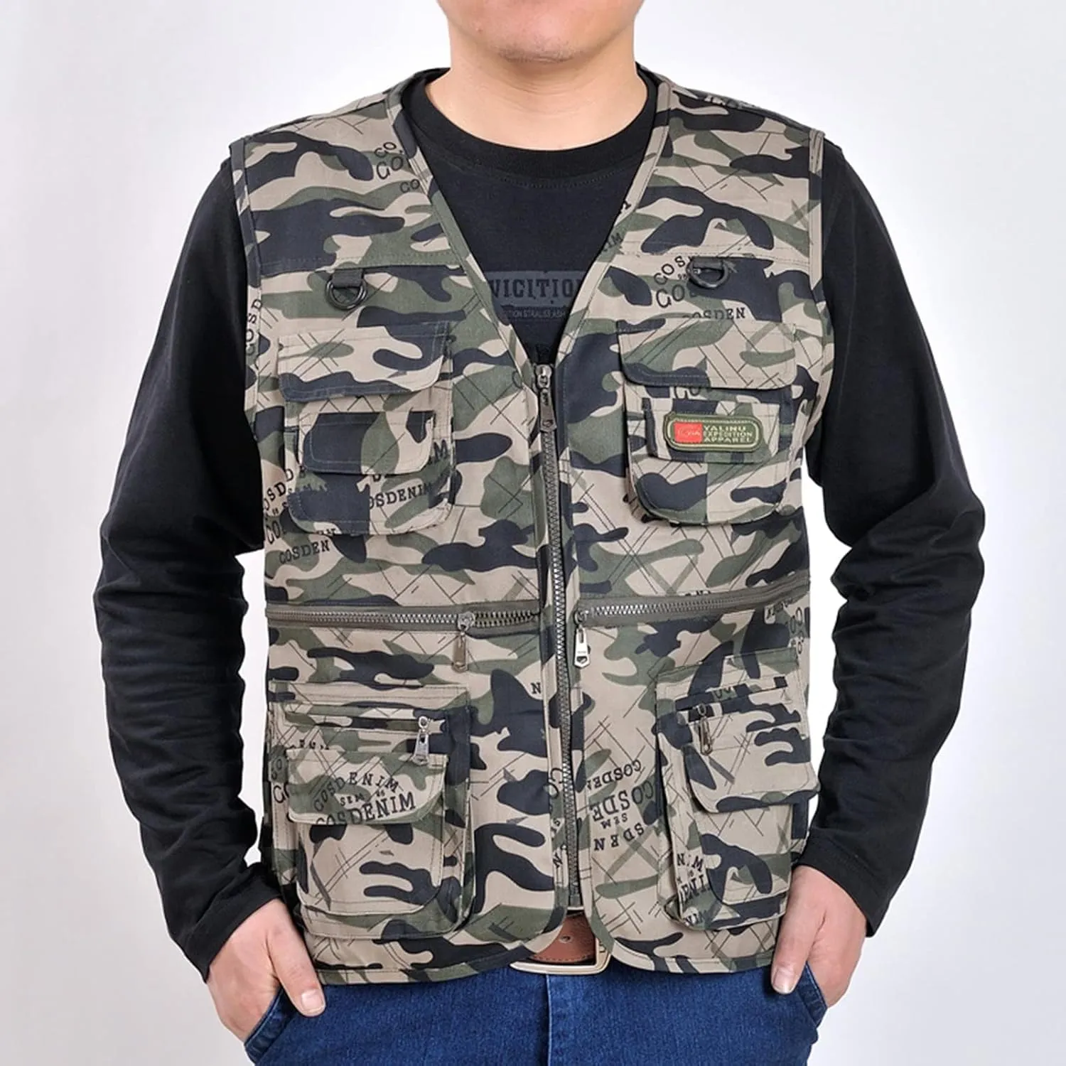 ZYXTIM Men's Utility Cargo Vest with Multi Pockets Casual Outdoor Work Safari Fishing Hunting Work Photo Vest Big&Tall