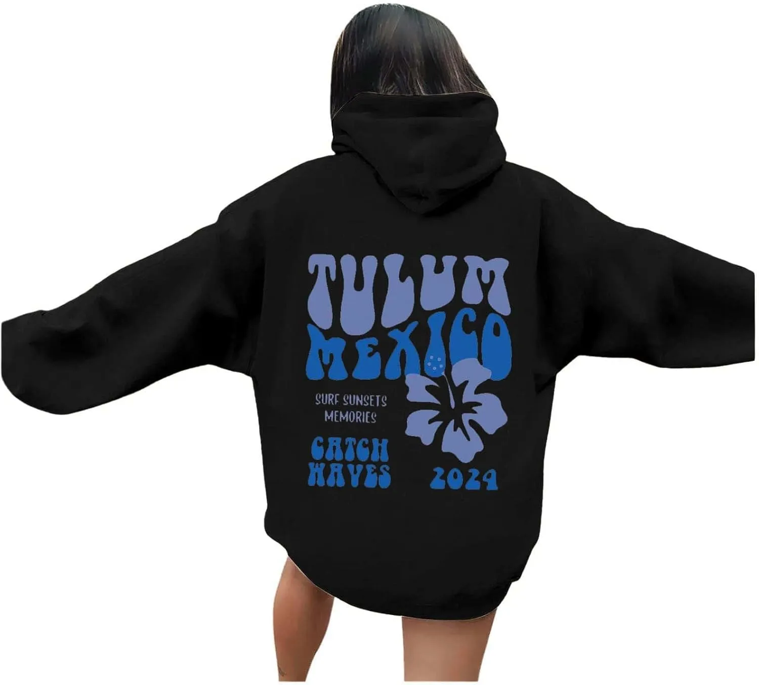 ZYXTIM Women's Y2K Sweatshirts Oversize Funny Printed Letter Graphic Preppy Hoodies Plus Size Casual Workout Party Shirts